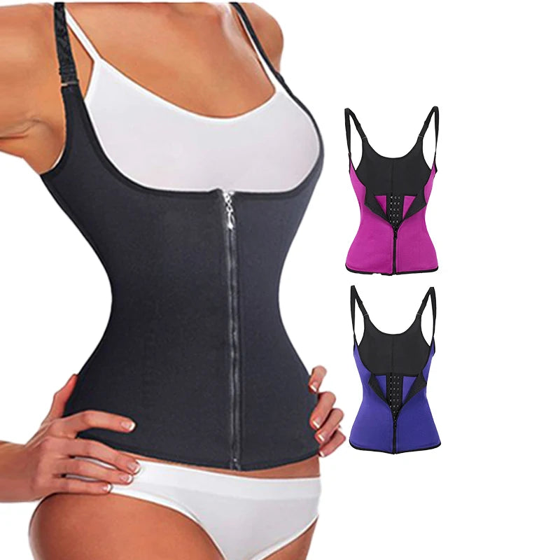 Women Tummy Belly Girdle Body Shaper Waist Cincher Corset Zipper Shapewear Push up Trainer Vest