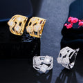 Stunning Cubic Zirconia Pave 18K Gold Plated Big Hoop Earrings for Women Fashion CZ Party Wedding Jewelry