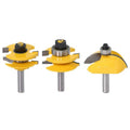 3pcs 8mm Shank with Round Over Stile & Rail Assembles Raised Panel Router Bits Woodworking Milling Cutter Set