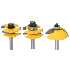 3pcs 8mm Shank with Round Over Stile & Rail Assembles Raised Panel Router Bits Woodworking Milling Cutter Set