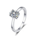 Simple 925 Sterling Silver Women's Ring with Four Claw Mosan Stone Jewelry