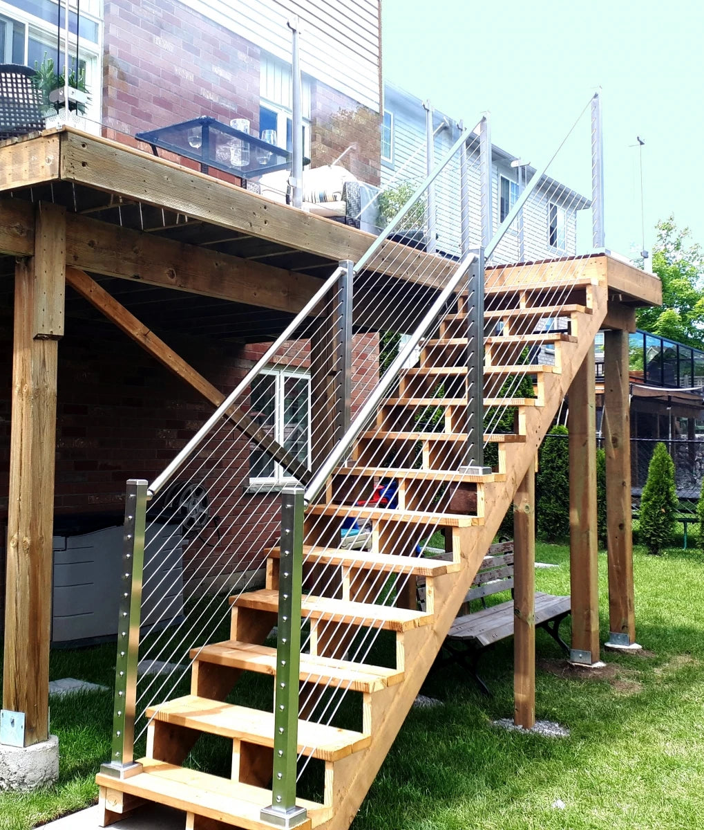 YL METAL SS Outdoor Deck Wire Balustrade Kits Tensioning Stainless Steel Stair Cable Railing