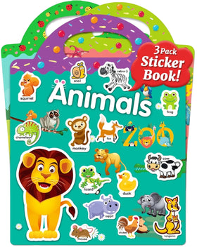 Myway 3D Puffy Vinyl 3 Sets Reusable Stickers Book for Toddlers Toys for Girls Boys Kids