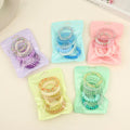 Cross-Border High Elastic Plastic Band Spring Stars Dot Printed Hair Loop 6pcs/set Telephone Wire Sweet Style Hair Headrope Kids