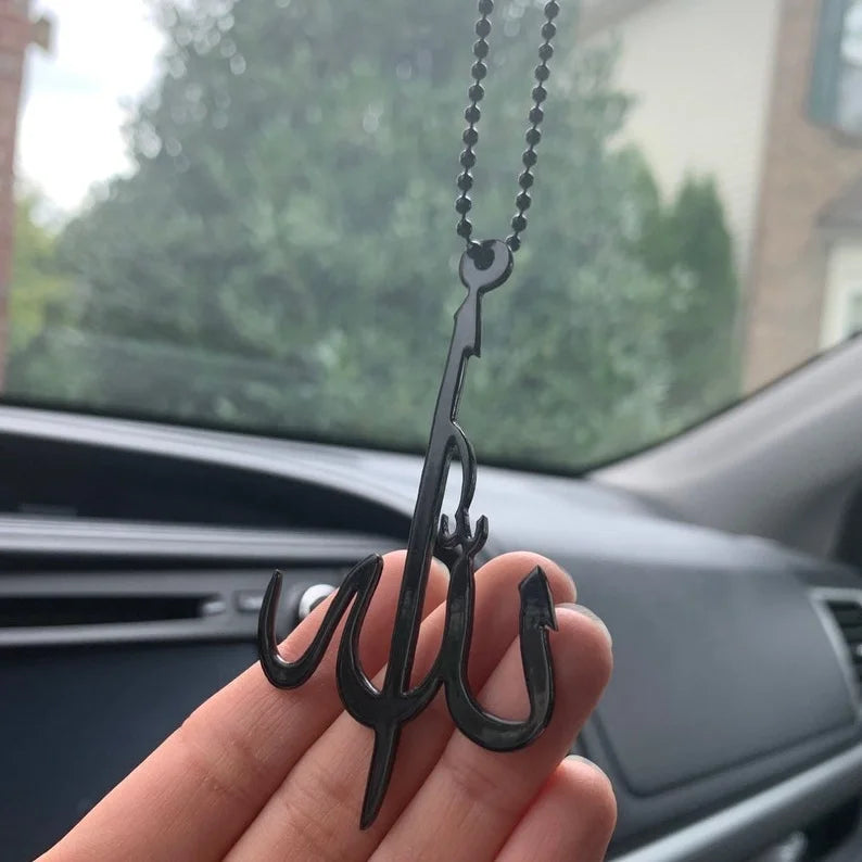 Allah Pendant Hang Muslim Car Protection Islamic Metal Art Car Decoration for Ramadan Gift Islamic Car Hanging