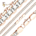 5.5mm FJ Fallon Fashion Jewelry Bismarck Weaving Anchor Double Link Chain Plated in Rose Gold Two Tone Brass Based