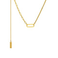 Trendy Long Tassel Pendant Necklace 18k Gold Plated Jewelry Stainless Steel Geometry Pendant Choker Necklace for Women
