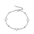 RINNTIN SB02 Personalized Bracelet New Fashion 925 Sterling Silver No Tarnish Jewelry Heart Love Charm Bracelet for Women