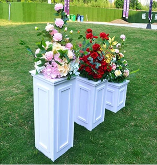 Party/Banquet Road Lead Stand Square PVC Carved Roman Columns Pillar Wedding Plinth Carton Packing for Wedding Decoration Props
