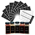 275 Pcs Waterproof Vinyl Spice Labels for Home Restaurants Kitchen Coffee Shops Minimalist Matte Black Adhesive Stickers Custom