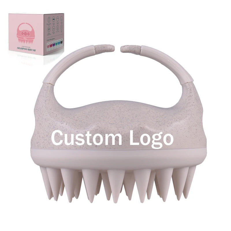 Biodegradable Ionic Hair Scalp Massager Scrubber Customized logo Silicone Professional Shampoo Cleaning Hair Bath Brushes