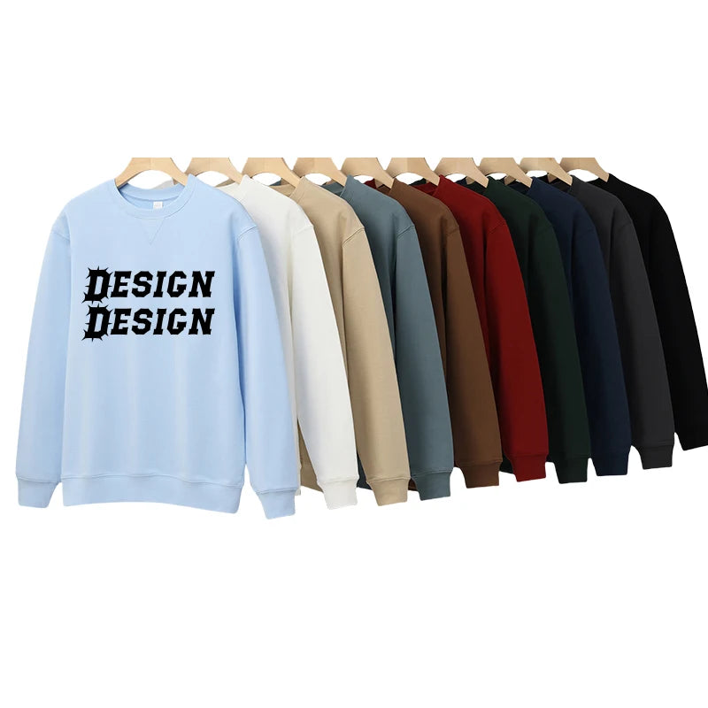 OEM Blank French Terry Fleece Crewneck Oversized Sweatshirt  Custom Dtg Logo 100% Cotton Drop Shoulder Luxury Men Sweatshirt