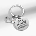 Stainless Steel Best Nurse Ever Key Rings I Am a Nurse What's Your Superpower Gift for Nurse Dog Tag Key Chain