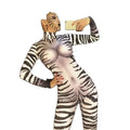 2023 Zebra Horse Pattern Jumpsuit Women Singer Sexy Stage Outfit Bar DS Dance Cosplay Bodysuit Performance Show Costume