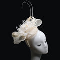 China Hat Factory Supply Fascinator Hats Crinoline Horsehair Braid Wedding Fascinator With Feather Flower