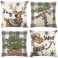 2024 Christmas Car Home Sofa Decor Linen Throw Pillow Case Cover Merry Christmas Santa Claus Cushion Cover Graduation Ramadan