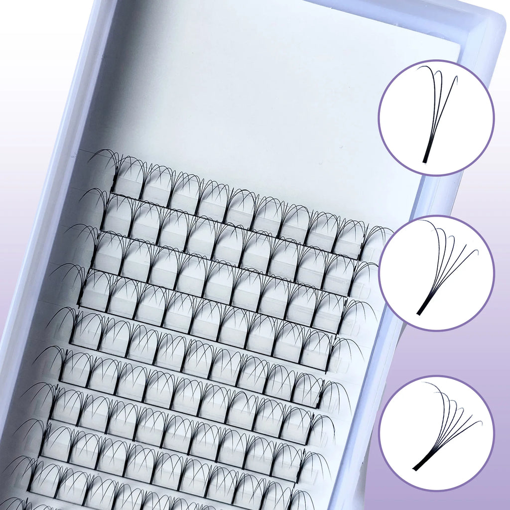5D Long Stem Premade Fans Lashes Promade Lash Extension Fans Cc Curl 0.07 0.10 Mm Handmade Wholesale Volume Eyelashes