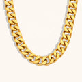 Ding Ran 18K Gold Plated Stainless Steel Jewelry Chunky Exaggerated Link Chain Necklace