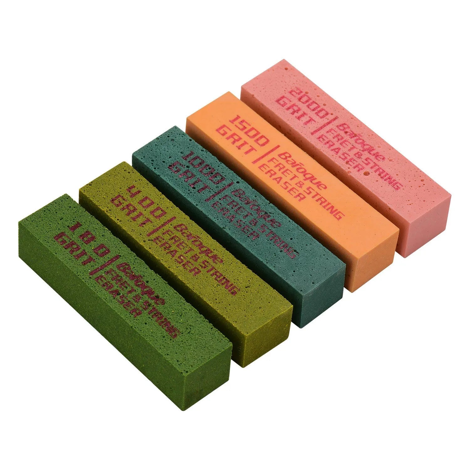 Guitar Fret Polishing Eraser Abrasive Rubber Block 180 Grit & 400 Grit for Guitar Frets