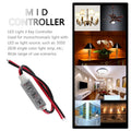 Lebeisenf Mini LED Controller DC 12V 24V 12A Constant Voltage PWM 1-Channel Single Colour Strip Lights 2-Pin Solder Cable Dimmer