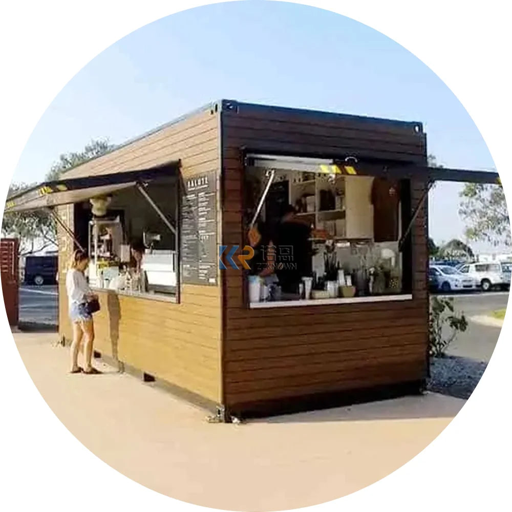 2025 Prefab 20ft 40 Foot Custom Design Outdoor House Portable Fast Food Snack Kitchen Mobile Bar Assemble Container Restaurant