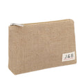 Waterproof Laminated Jute Zipper Pouch With Private Label Logo Custom Natural Burlap Tools Organizer Promotional Packaging Bag