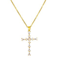 Wholesale Alloy Necklace Gold Plated Religious Zircon Necklace Cross Necklace for Women and Girls