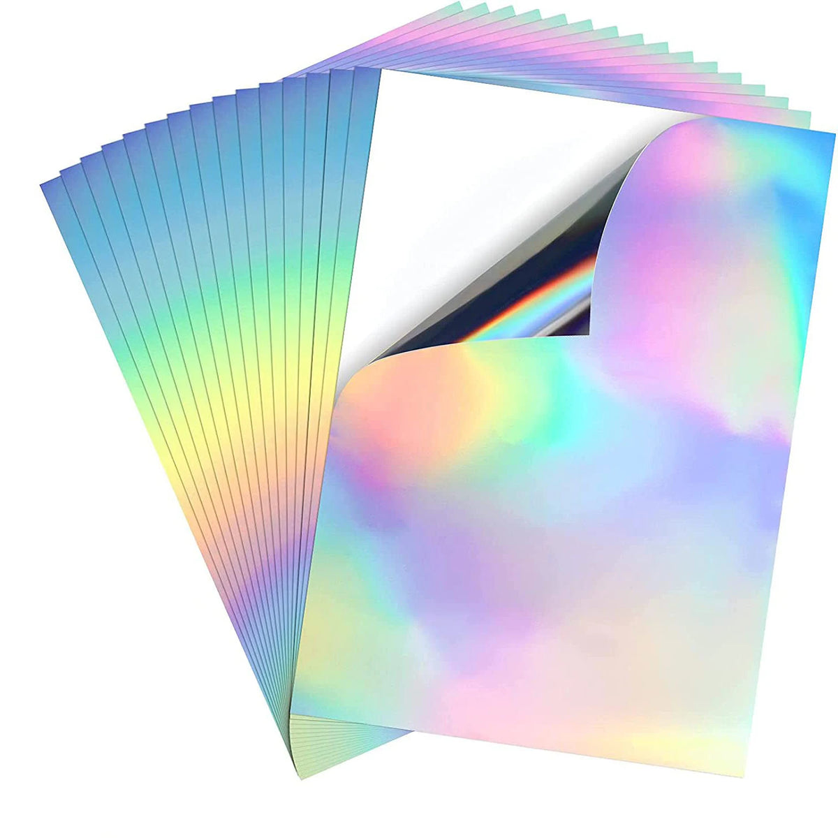 Custom Adhesive A4 A5 Vinyl Kiss Cut Rainbow Effect Glitter Sticker Sheets Printing