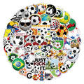 50pcs/Bag Cartoon Football Stickers Journal Custom Waterproof Vinyl Logo Labels Sticker for Children's Room Soccer Wall Decor