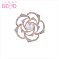 Vintage Crystal Flower  Brooch Pin for Women Gold Plating  Rhinestone Brooch Lapel Scarf Broches