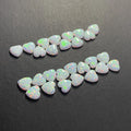 12mm Synthetic White Fire Opal Heart Cut Flat Bottom Cabochon Gemstone for Jewelry Pendant