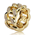 Accessories Women Permanent Jewelry 18k Pvd Gold Plated Cuban Chain Ring Gold Plated Rotating Hip Hop Rings
