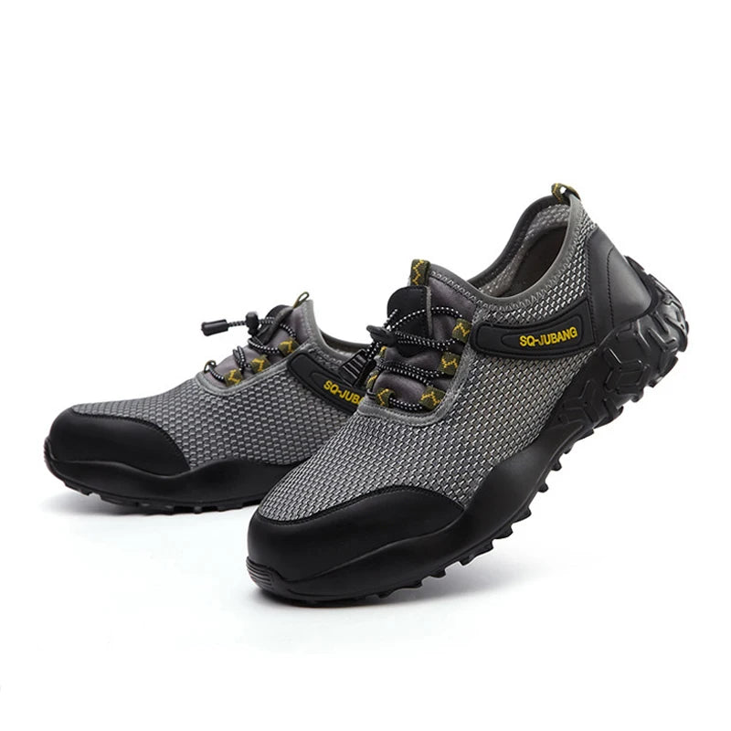 Light Weight Steel Toe Summer Breathable Safety Shoes Manufacture Anti-slip Puncture-Proof Work Shoes for Men