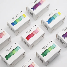 Cute Japanese Rainbow Multicolored Washi Tape Set 6 Rolls/Box Water Activated for Journal Decorative DIY Stickers Masking Tape