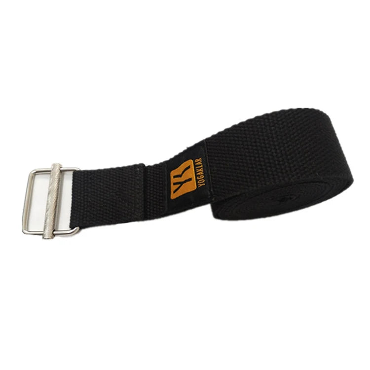 Custom Logo Rectangle Buckles Yoga Strap Belt Stretch Exercise Cotton with Metal Adjuster for Sports & Entertainment