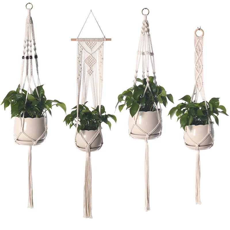Indoor Outdoor Macrame Wall Hanging Boho Handmade Diy Cotton Macrame Plant Hanger Home Decoration Wholesale