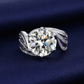 Luxury Cubic Zircon Wedding Promise Rings Diamond Ring for Bridal Platinum Plated Open Adjustable Ring Wedding Band