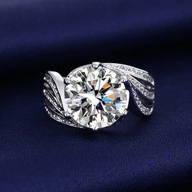 Luxury Cubic Zircon Wedding Promise Rings Diamond Ring for Bridal Platinum Plated Open Adjustable Ring Wedding Band