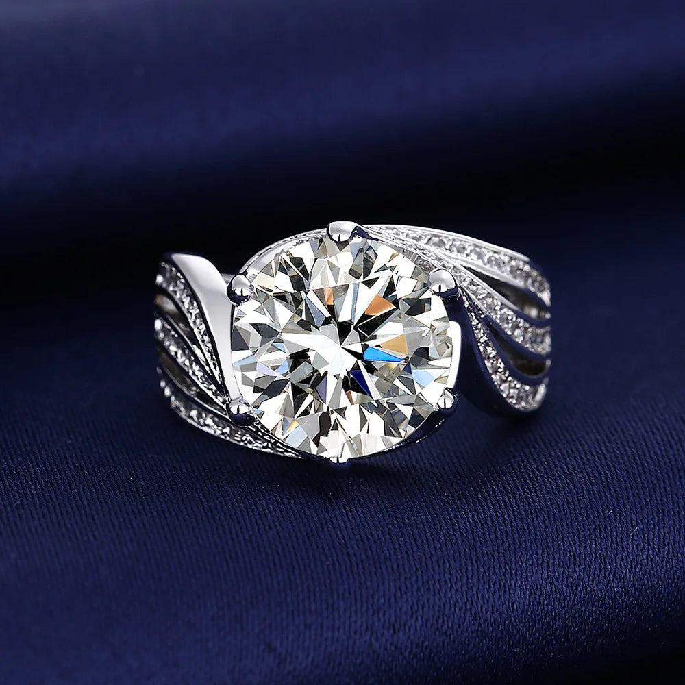 Luxury Cubic Zircon Wedding Promise Rings Diamond Ring for Bridal Platinum Plated Open Adjustable Ring Wedding Band