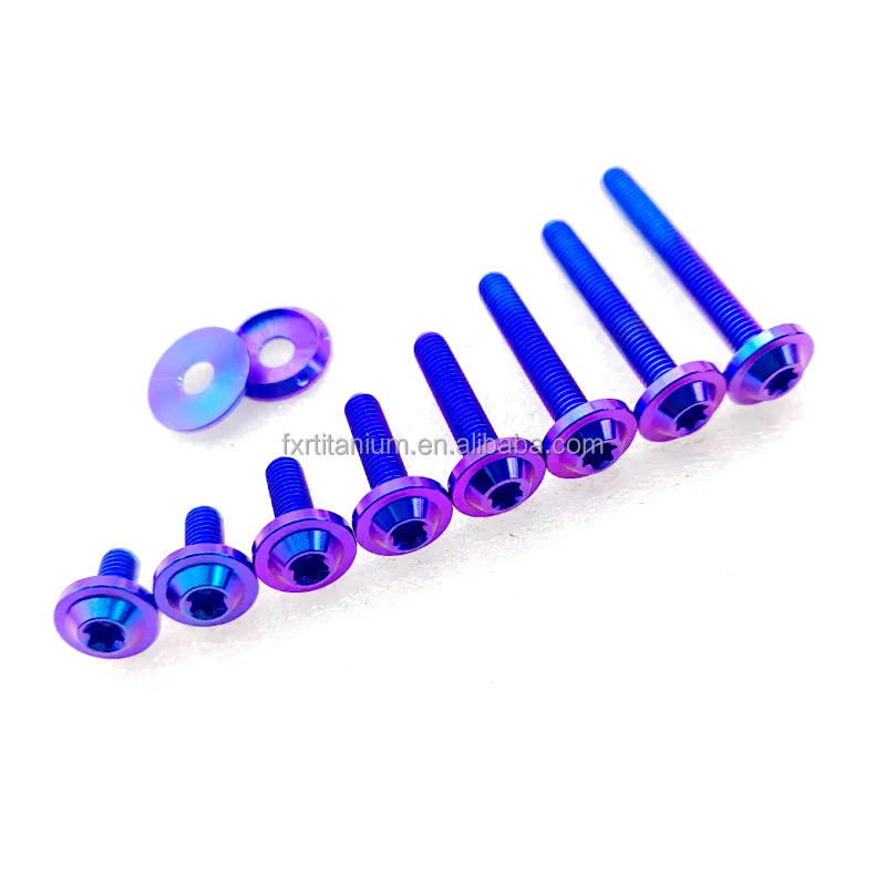 Produksi Pabrik m4/m5/m6/m8/m10 Biru Tua Disc Head Baut Titanium Piringan Sepeda Motor Kawasaki Grosir Sekrup