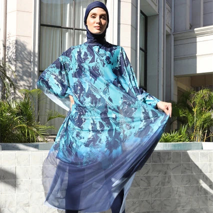 MOTIVE FORCE High Quality Custom Color Popular Design Custom Digital Printed Muslim Swimwear Plus Size Women Burkini