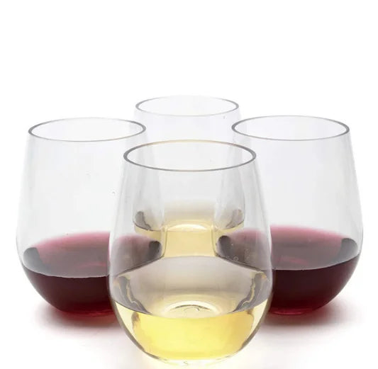 JUXINDA Plastic Wine Glass Champagne Style Reusable Slim Goblet Unbreakable BPA Free for Party Wedding Bar Outdoor Use MegaBDM