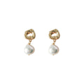 Summer Elegant Pearl Pendant Stud Earrings for Women Gold Plated Pearl Drops Earrings Girl Female Party Wedding Jewelry