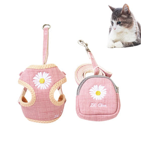 Sewing Crochet Pattern Mesh Pet Dog Vest Leash Small Bag Training Cat Puppy Dog Harness