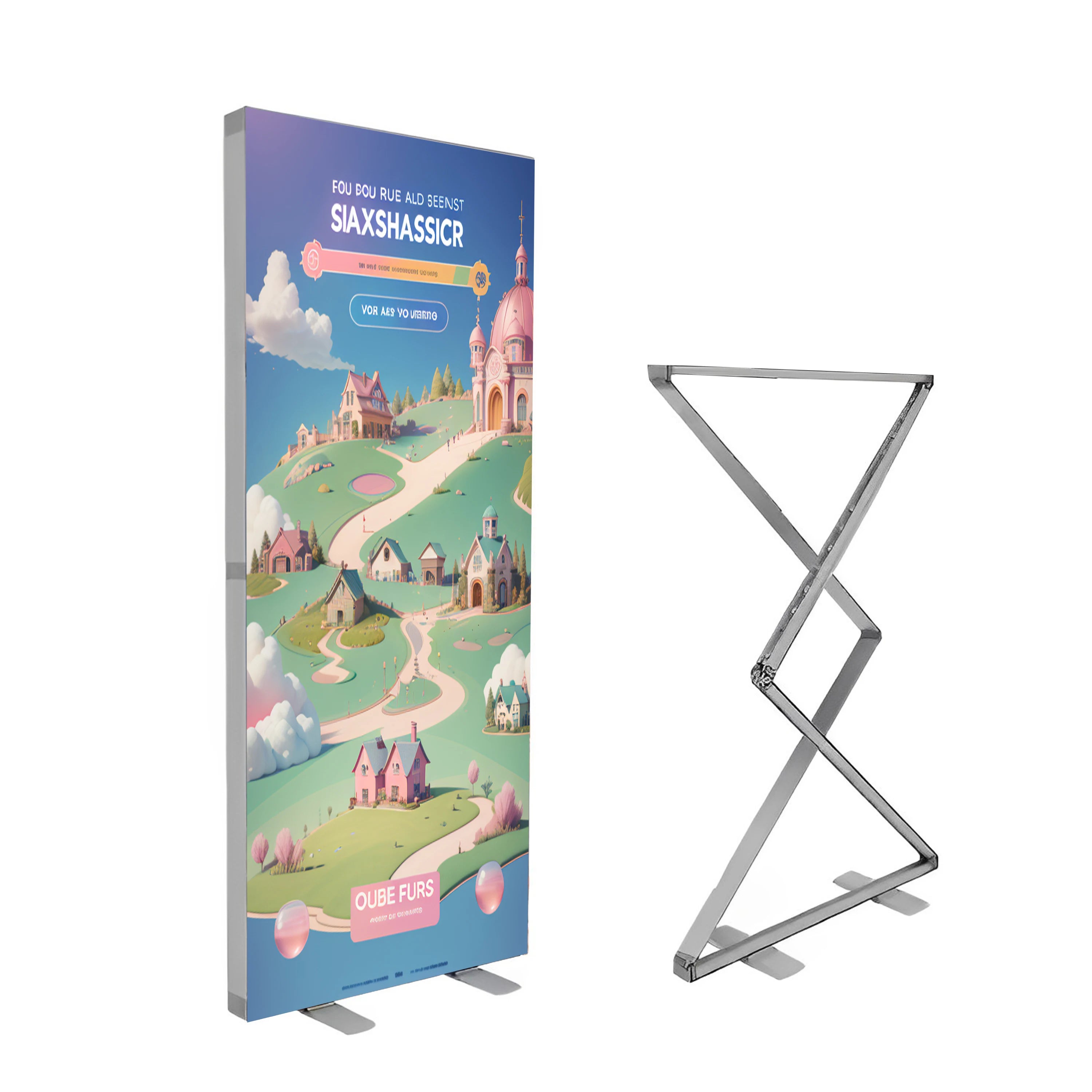 A-NEW Trade Show Booth Displays Tension Fabric Background Seg Pop-up Side Light Foldable Light Box