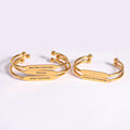 Popular Stainless Steel 18k Gold Plated Inspirational Jewelry Adjustable Bracelet Custom Engraved Bangle