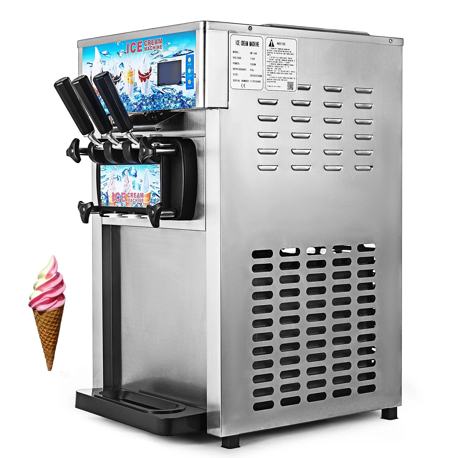 Automatic Stainless Steel and Copper Flavors Ice Cream Machine for Panic Buying