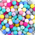 Hot Selling 137  Colors 15mm Solid Round Loose Silicone Beads for Keychain Making