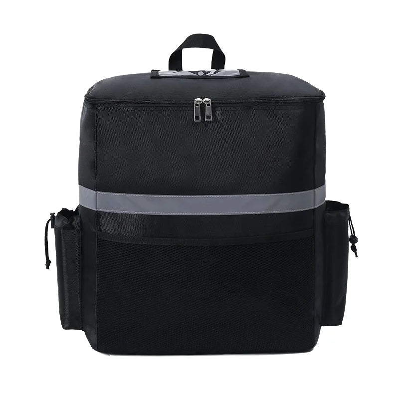 Customized Logo Black 600D Oxford Cloth Insulated Picnic Ice Bag Refrigerated Takeaway Delivery Box Waterproof