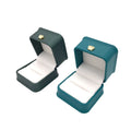 Factory Luxury Green Leather Jewelry & Ring Packaging Box with Custom Logo Cost-effective Christmas Gift Option